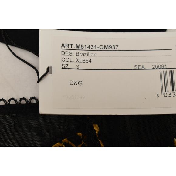 NWT DOLCE GABBANA  BRAZILIAN BLACK LEOPARD ROSE BOW LOGO UNDERWEAR M - Picture 8 of 12
